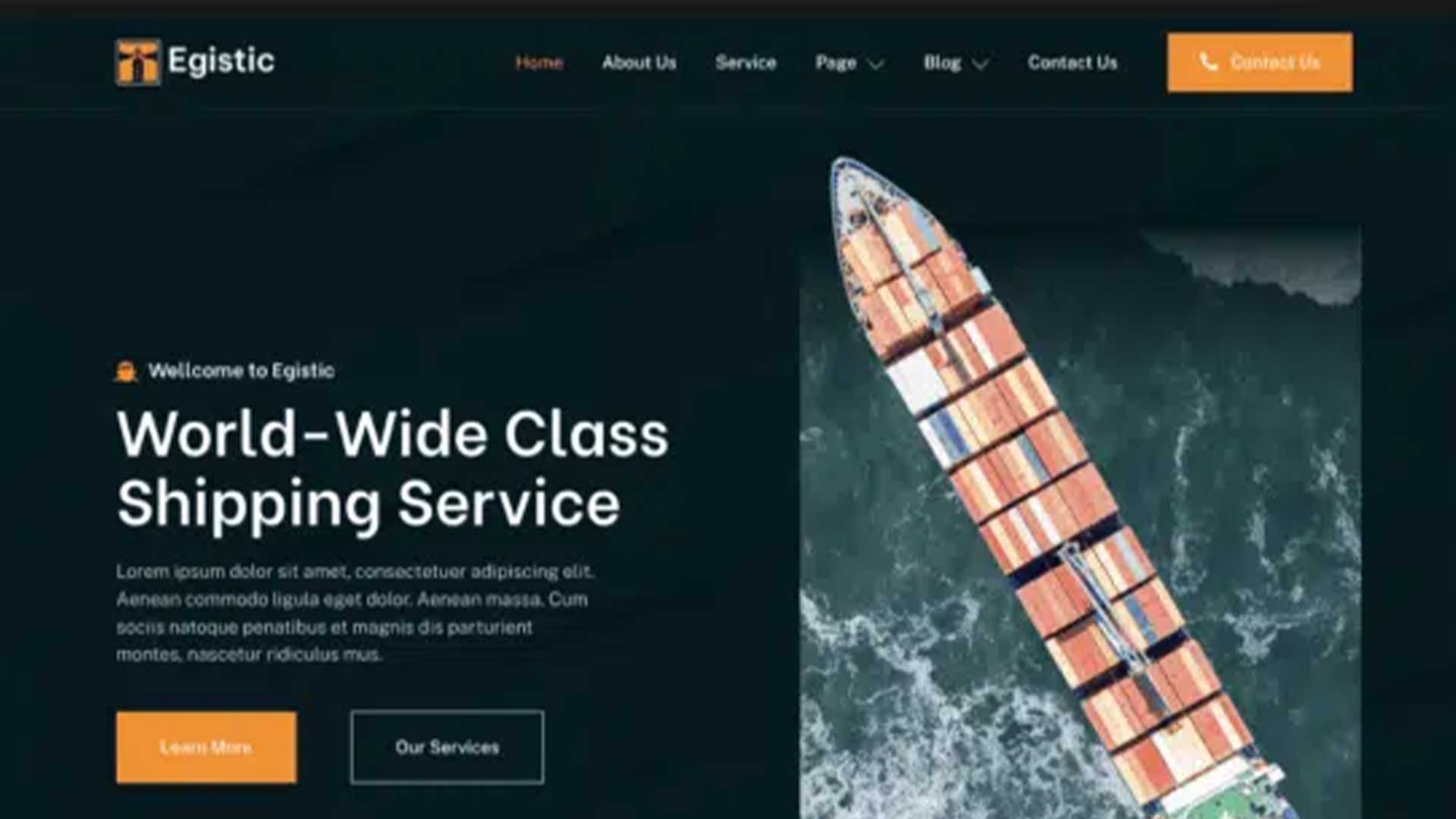 Egistic – Sea Freight & Logistic Company Elementor Template Kit