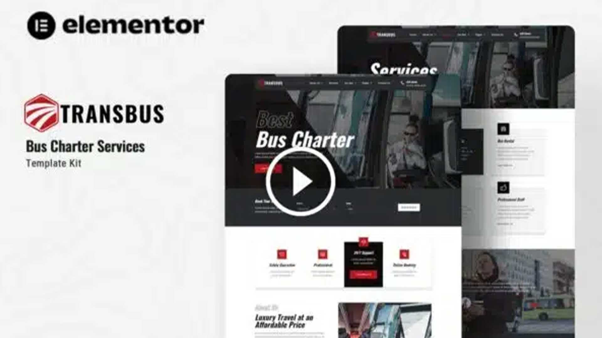 Transbus – Bus Charter Service Elementor Template Kit